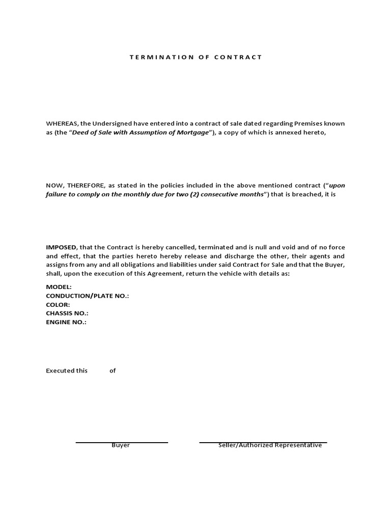 Termination of Contract | PDF