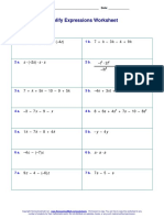 Simplify Expressions Worksheet-2