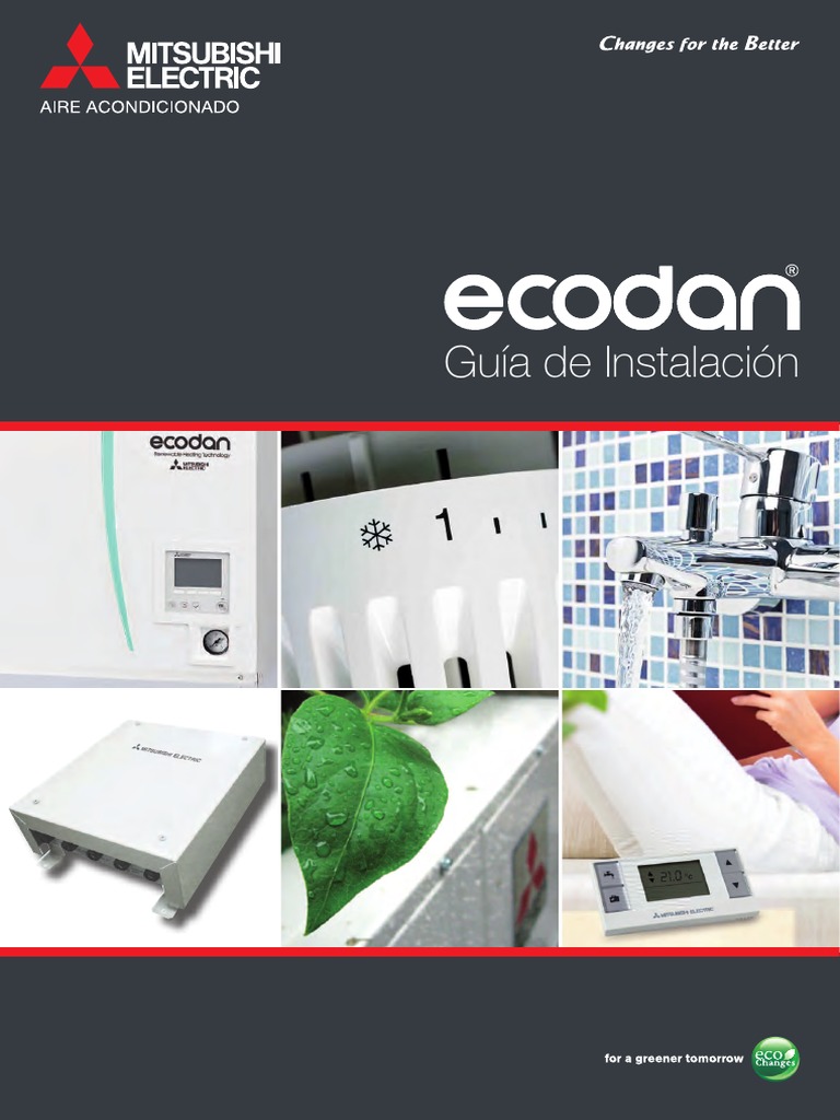 Guía de Instalación Ecodan Mitsubishi | PDF | Agua | Bomba