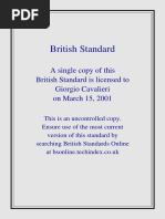 British Standard: A Single Copy of This British Standard Is Licensed To Giorgio Cavalieri On March 15, 2001