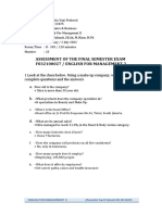Assessment of The Final Semester Exam F032100027 / English For Management 2