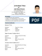 SAMIUL HASAN CV With PP-Size Picture & Signature