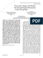 Effect of Vino Gano Ginger and Herbal Liquor On The Heamatological Parameters of The Wistar Rats