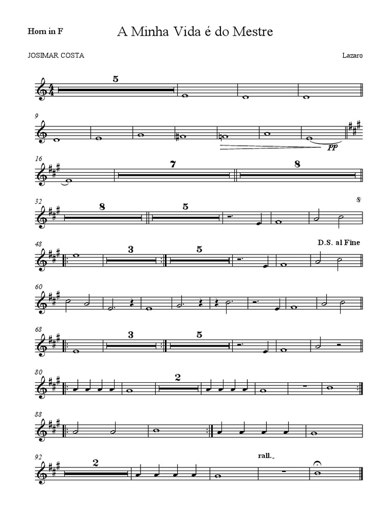 A Minha Vida É Do Mestre Horn in F | PDF