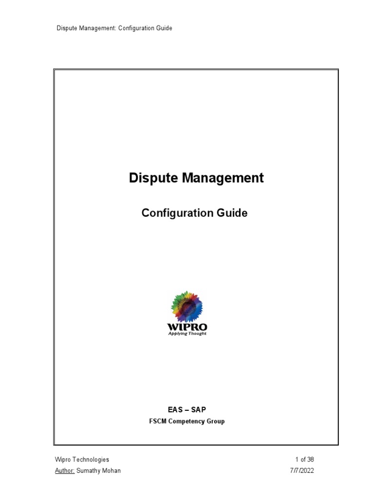 Dispute Management Configuration Guide | PDF | Supply Chain Management ...