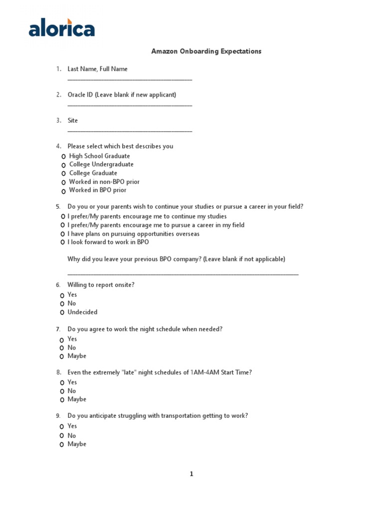 Amazon Onboarding Process Checklist | PDF