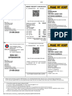 Regno: UP56AD0335: Money Receipt Cum Invoice