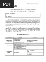 Checklist of Pre-Filing Requirements For Power Supply Agreement (Psa) Cases