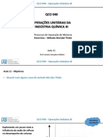 Aula 11 - Exercícios - Métdo McCabe Thiele