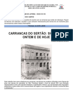 Atividade de Leitura Com Base No Texto: Carrancas Dos Sertão Signos de Ontem e de Hoje