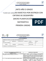 Planificación de Matemática en Quinto Año