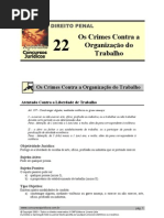 PEN 22 - Os Crimes Contra a Organização do Trabalho
