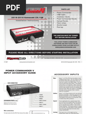 2016-2018 Kawasaki ZX-10R: Installation Instructions | PDF