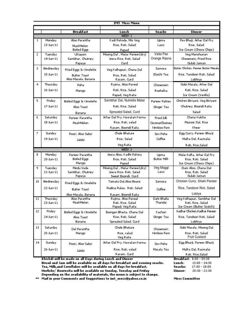 Menu 13 Jun - 26 Jun | PDF | Curry | Food And Drink
