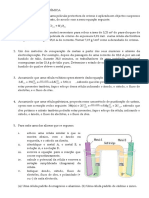 Exercícios de Electroquímica: Reações Redox e Células Voltáicas