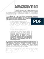 5 La Competencia Del Tribunal Constitucional para Conocer Del Caso Depende de La Interpretación Que Se Brinde Al Artículo 142 y 181 de La Constitución