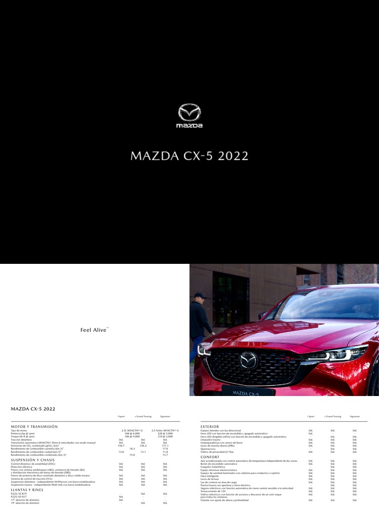 Ficha Tecnica MazdaCx52022 Marzo PDF Sistema de freno