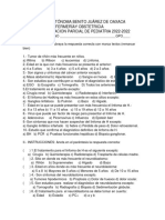 Examen de Pediatrá Tercera Evaluación