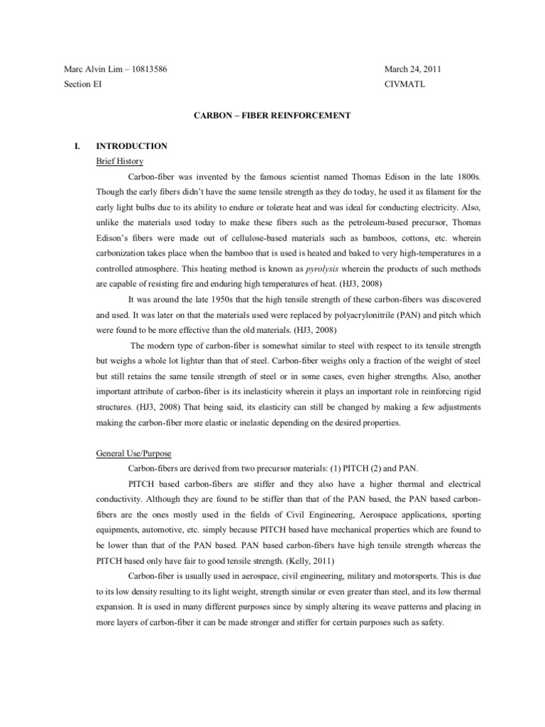 Carbon Fiber Reinforcement | PDF | Composite Material | Combustion