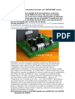 Circuito Amplificador de Potência de Áudio Com TDA7294 80W