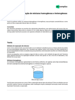 Processos de separação de misturas