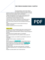 Indicaciones para Toma de Agudeza Visual y Auditiva