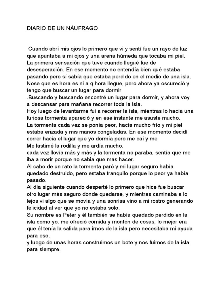 Diario de Un Náufrago PDF