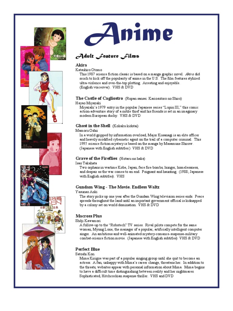 Anime Classics for Enthusiasts | PDF