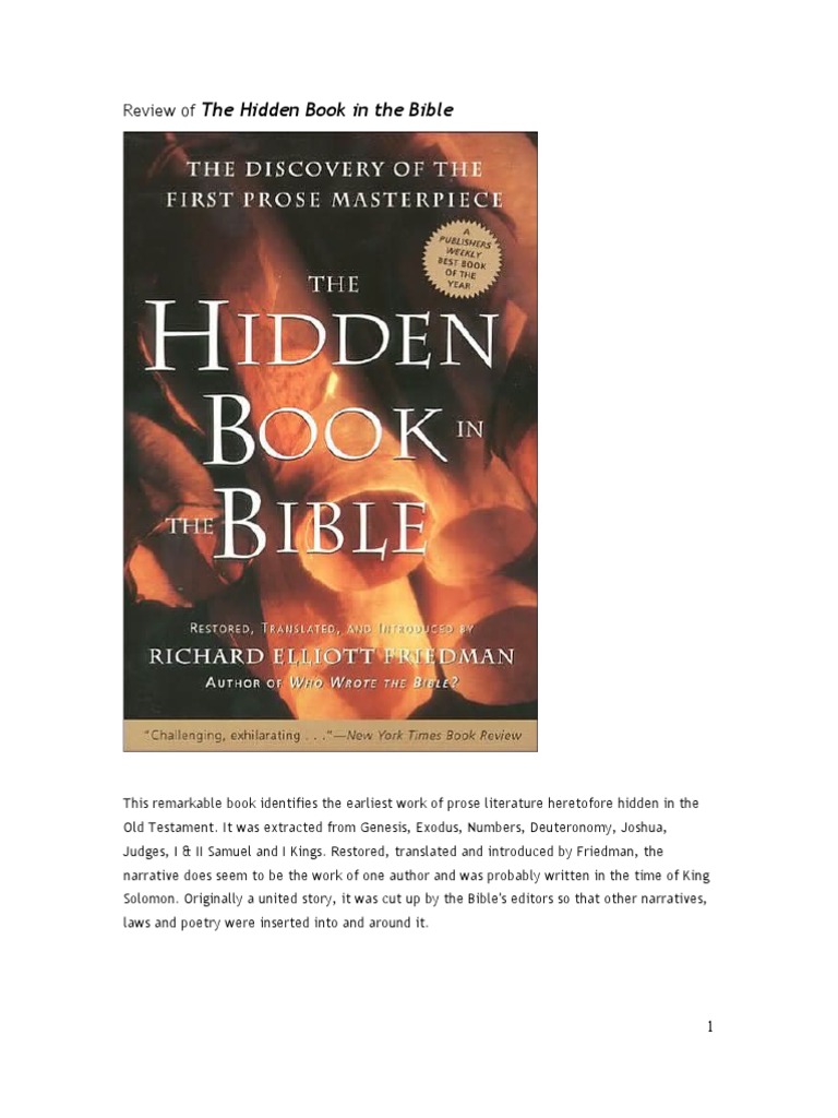 Hidden Book in The Bible Review | PDF | Book Of Judges | Books Of Kings