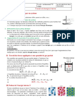 Unité: Travail Et Énergie Interne: I. Effets Du Travail Reçu Par Un Système