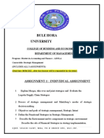 Bule Hora University: Assignment-1: Individual Assignment