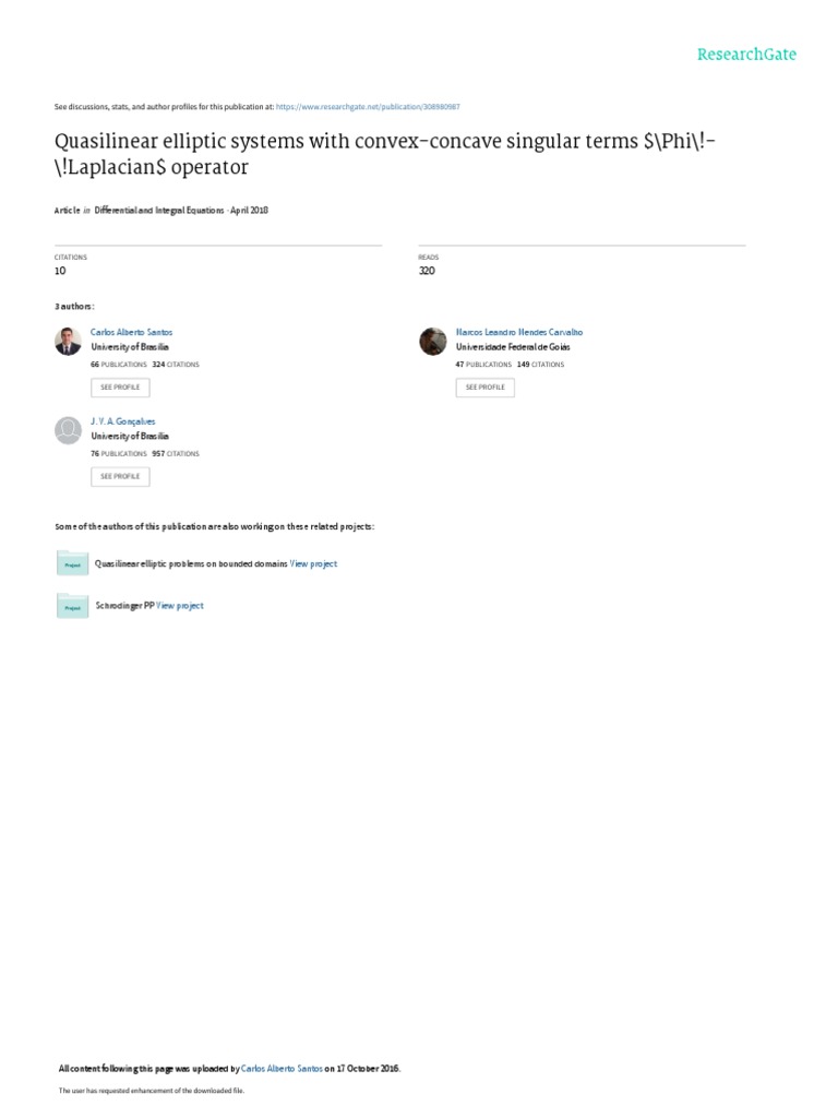 Quasilinear Elliptic Systems Analysis | PDF | Differential Equations ...