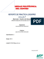 Reporte de prácticas LogixPro 3.1 a 3.7 de automatización industrial