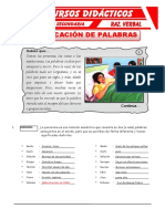 Clasificación de Las Palabras para Cuarto de Secundaria