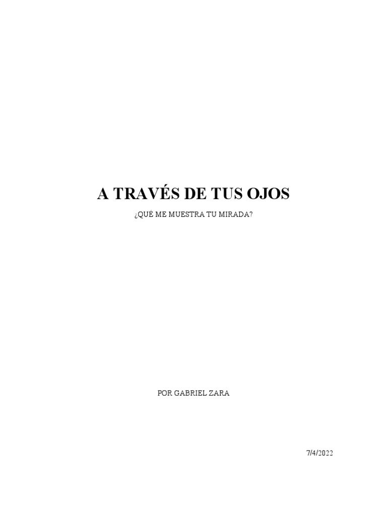 A Traves de Tus Ojos | PDF