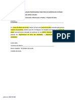 Declaração de Atuação Profissional - Artes - Observação e Prática - Projeto de Artes