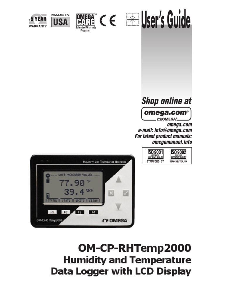 Omega Om CP Rhtemp2000 Manual | PDF | Icon (Computing) | Implied Warranty