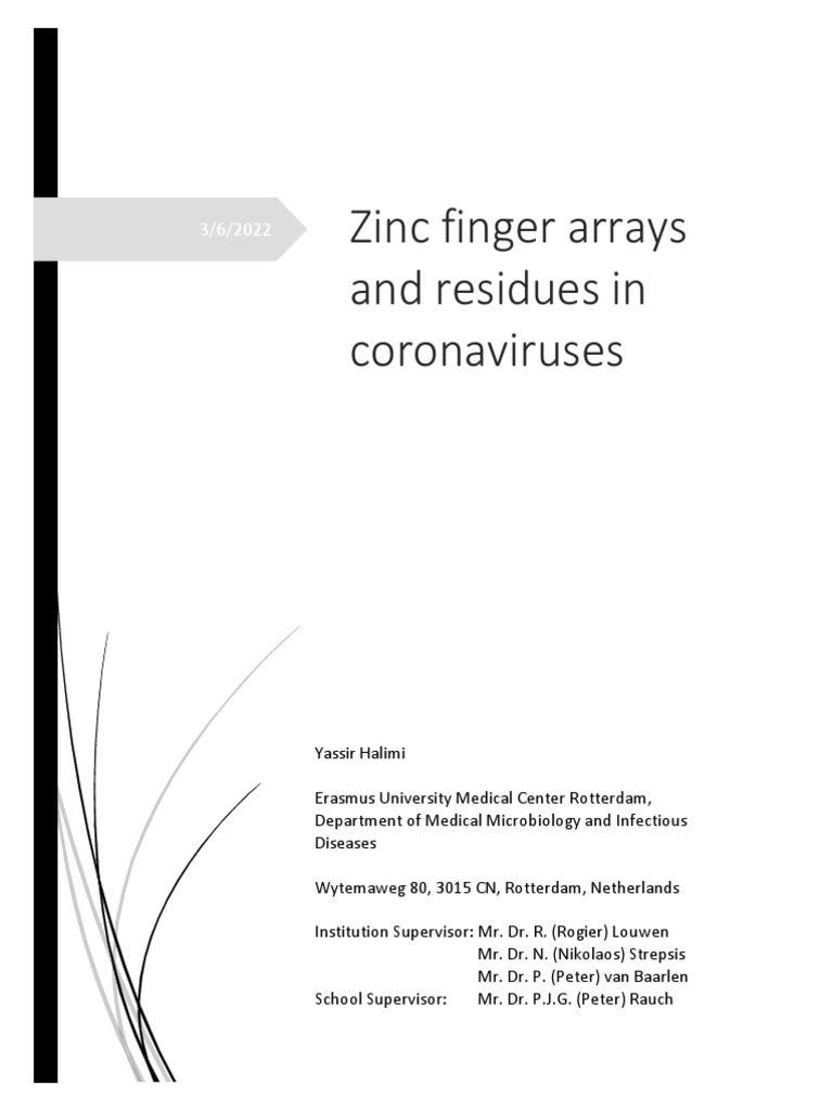 Zinc Finger Arrays and Residues in Coronaviruses PDF Restriction