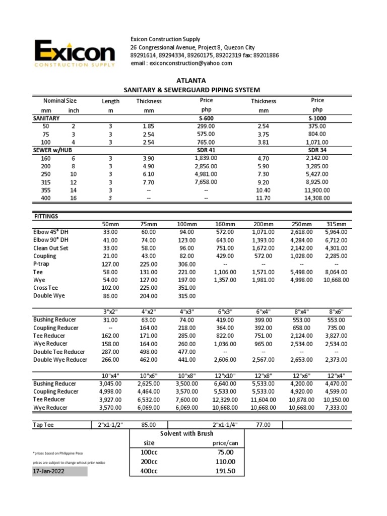Atlanta 2022 Pricelist COMPLETE PDF Gas Technologies Chemical Engineering