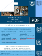 Servicio Social: Informe Final Periodo Enero - Julio 2022