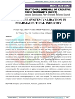 Computer System Validation in Pharmaceutical Industry