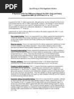 Summary of Key Differences Between FDA Drug Dietary Supplement GMPs 03042015