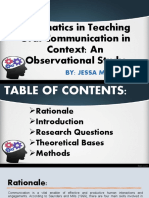 Pragmatics in Teaching Oral Communication in Context: An Observational Study