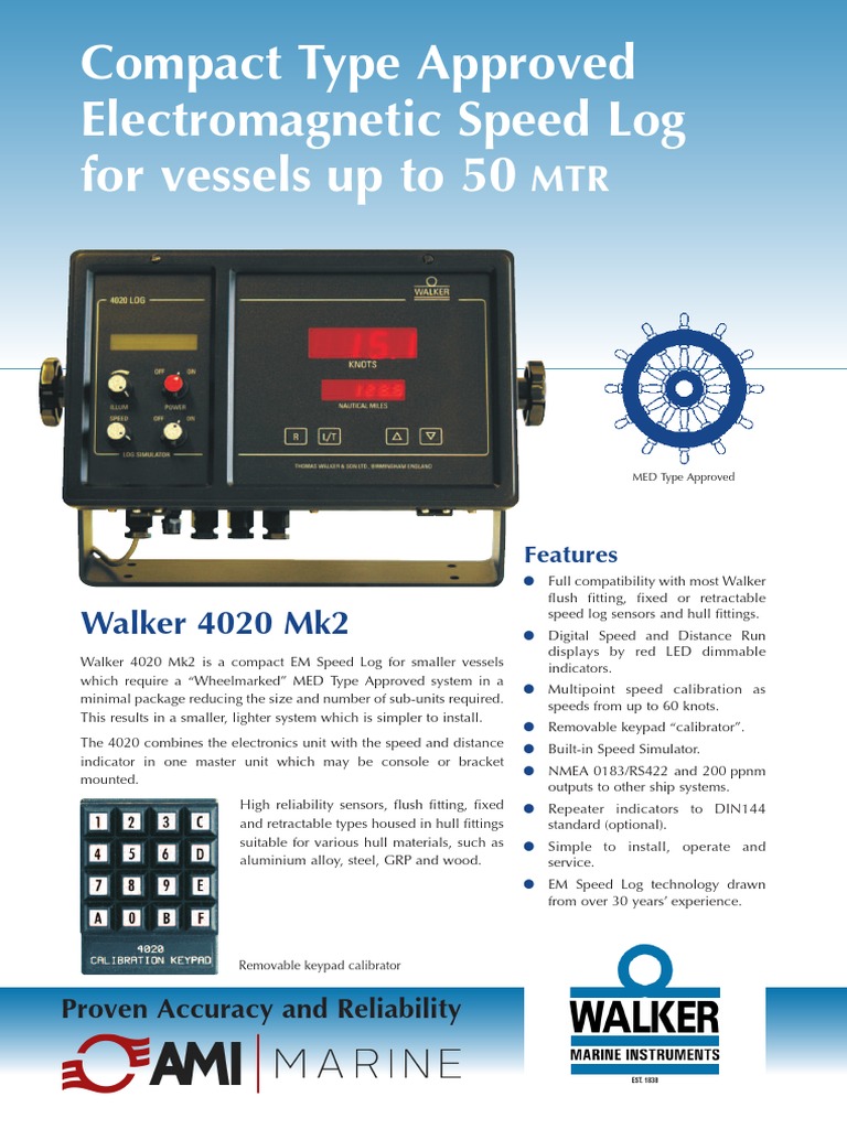 AMI Linked JLG 0006 4020 MK II Compact Electromagnetic Speed Log Data ...