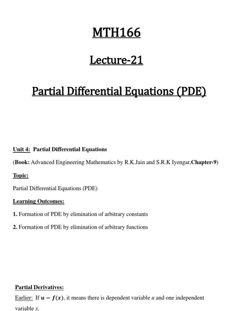 Understanding Partial Differential Equations | PDF | Partial ...