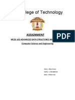 IES College MCSE-102 Assignment on OOPs Concepts, Data Structures