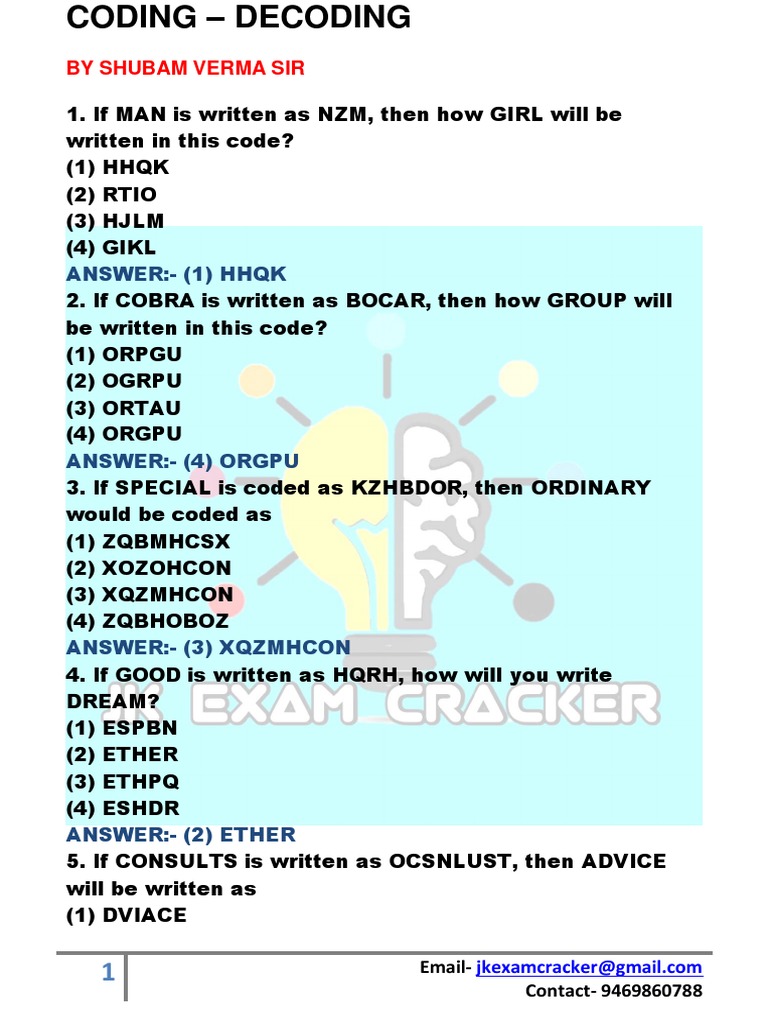 JKSSB Coding Decoding | PDF