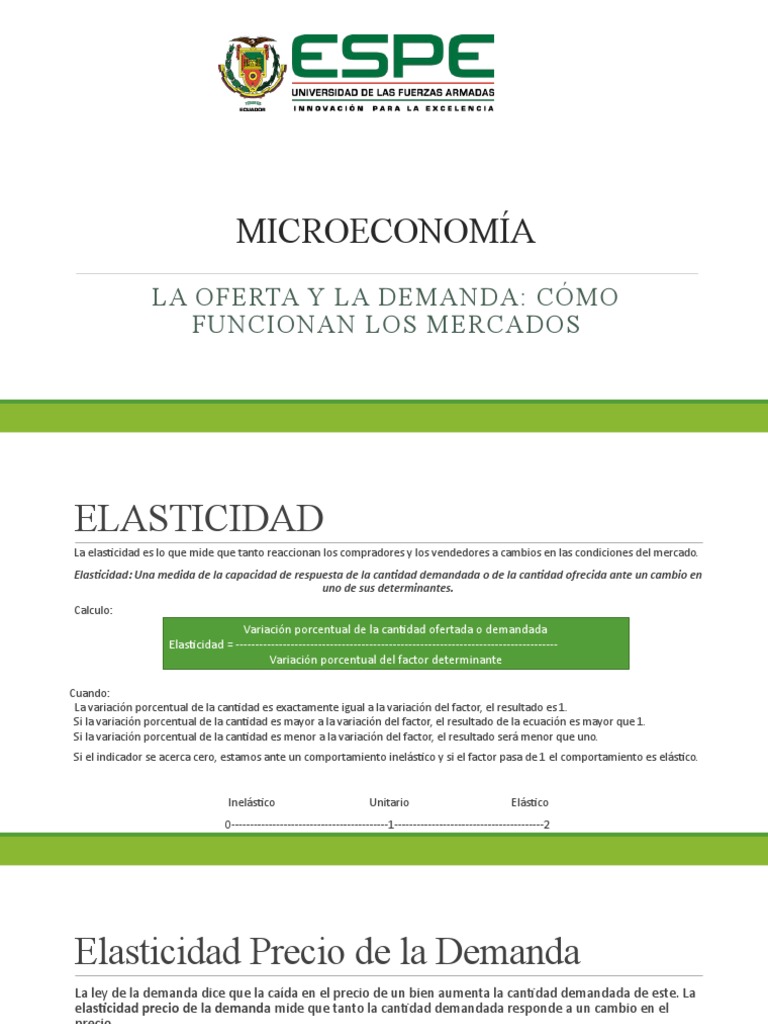 Microeconomia Elasticidades PDF Elasticidad (economía) Oferta y