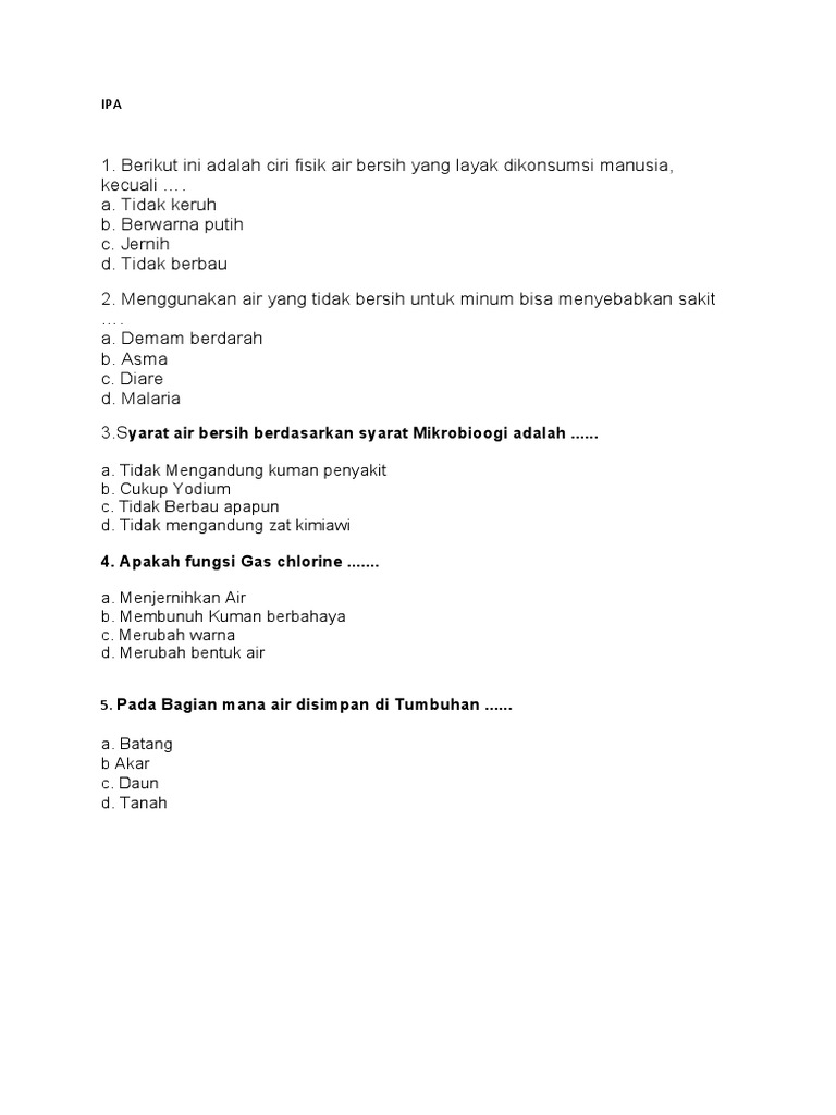 Yarat air bersih berdasarkan syarat mikrobioogi adalah pdf