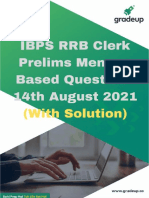 Ibps RRB Clerk Prelims 14th August 2021 Memory Based Question Paper 86